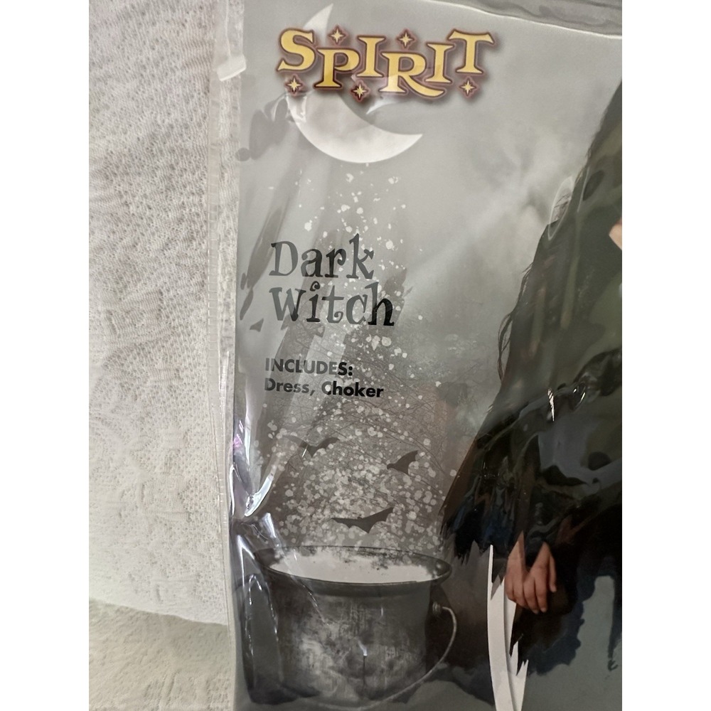 NEW Spirit Halloween Spooky/Stylish Dark Witch Child Costume Dress,Choker 12-14 - Picture 5 of 10